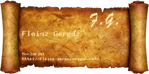 Fleisz Gergő névjegykártya